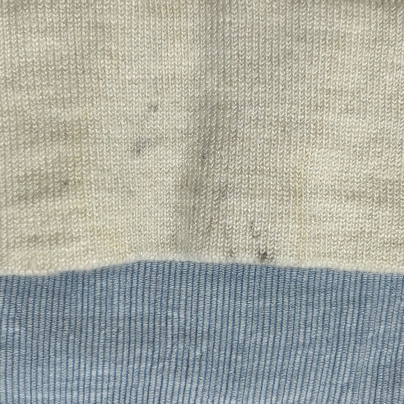 CLUB MONACO White and Blue Contrast Light Sweater/Blouse with ties in Medium - Picture 6 of 7